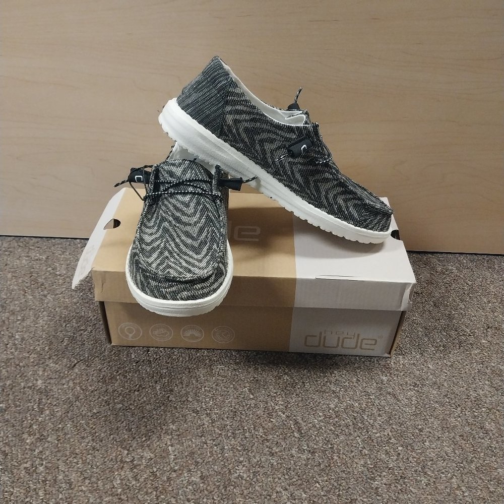 Hey Dude Women's Wendy Woven Zebra Black Shoe